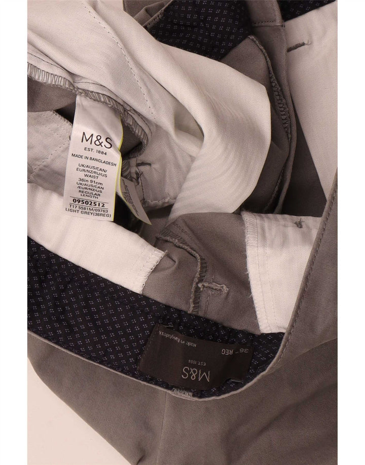 Shorts Chino masculino Marks & Spencer W36 grande algodão cinza