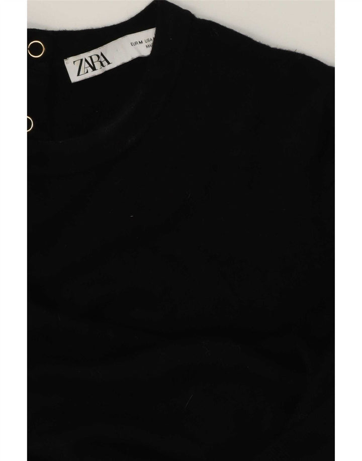 Camiseta feminina Zara UK 14 médio preto