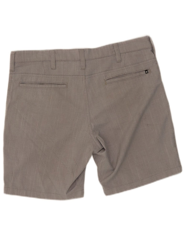 Hurley Mens Chino Shorts W32 Poliéster Cinza Médio