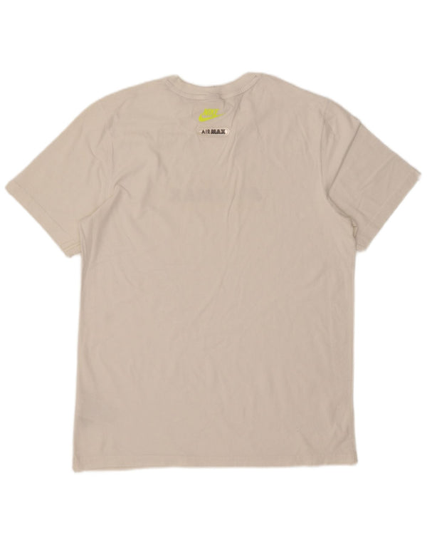 Camiseta Nike masculina Air Max Loose Fit gráfica top grande de algodão branco
