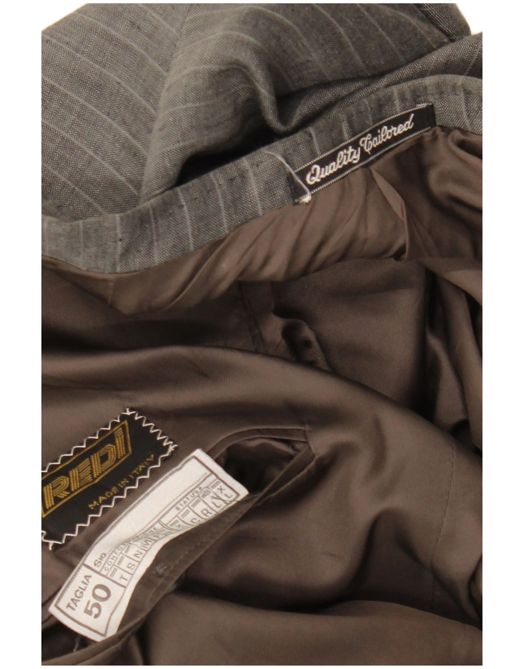 Jaqueta blazer masculina vintage com peito duplo IT 50 riscas grandes cinza