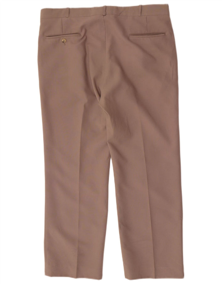 Calça masculina Farah Pegged Suit W36 L28 poliéster marrom