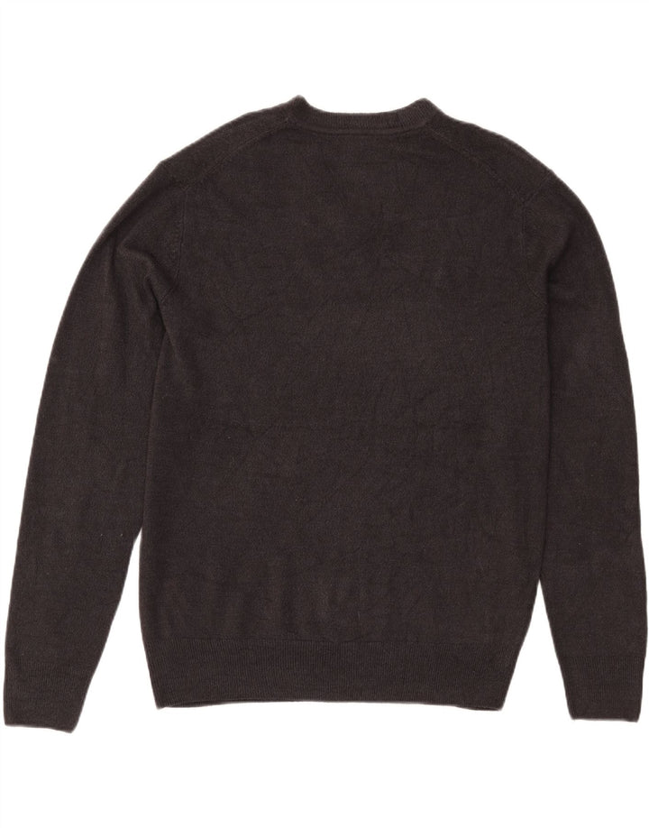 DOCKERS Mens V-Neck Jumper Sweater Medium Grey Argyle/Diamond Acrylic Vintage Dockers and Second-Hand Dockers from Messina Hembry 