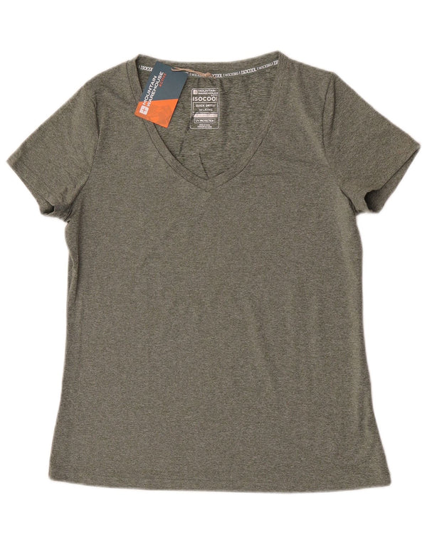 Camiseta feminina Mountain Warehouse Top UK 10 poliéster manchado verde pequeno