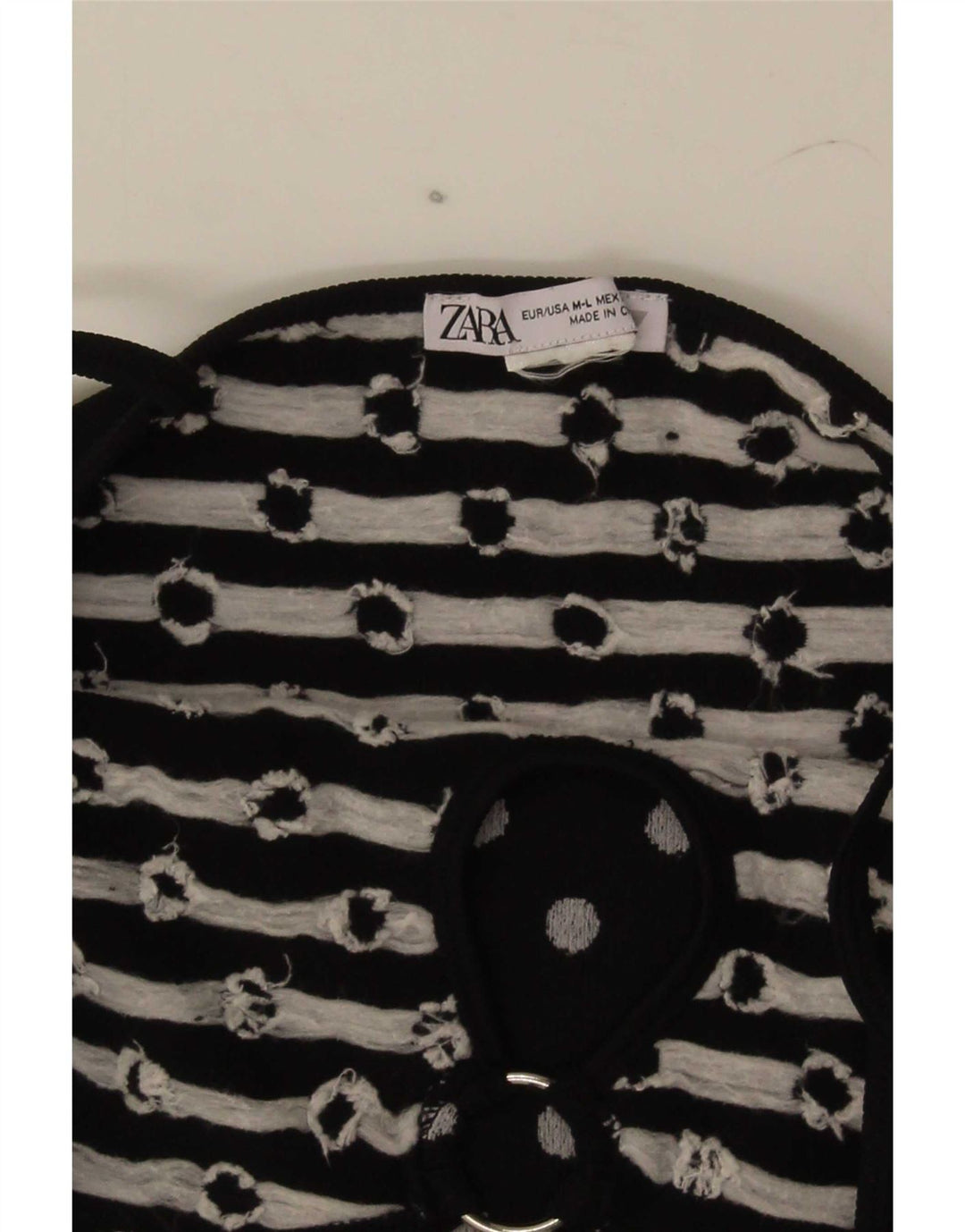 Zara Womens Cami Top UK 12 Bolinhas Pretas Médias