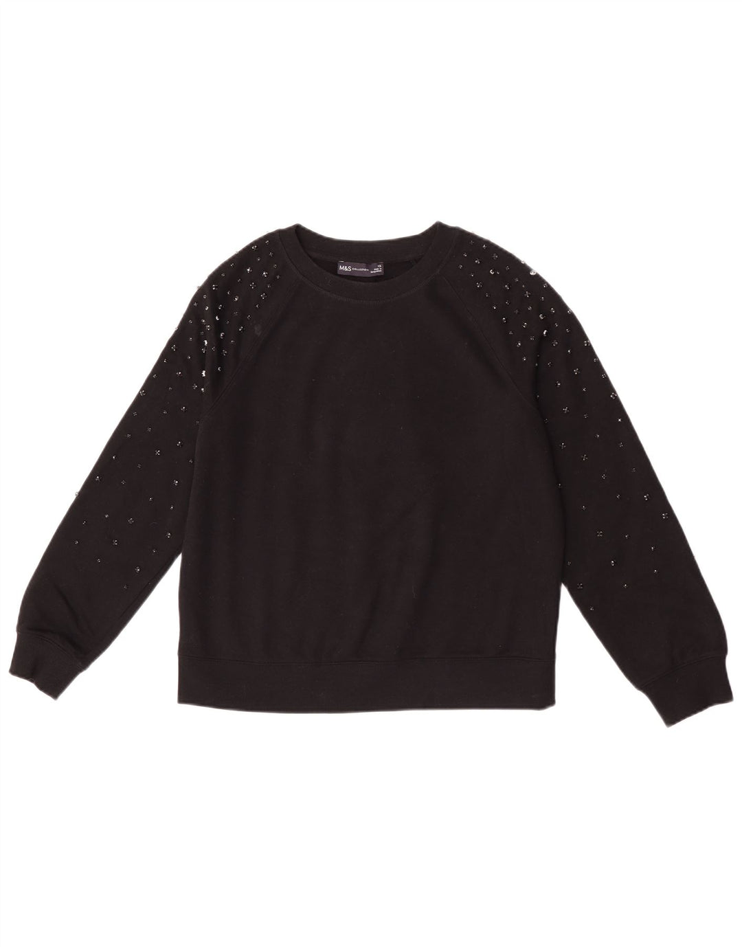 Suéter oversized feminino Marks & Spencer Reino Unido 6 XS algodão preto