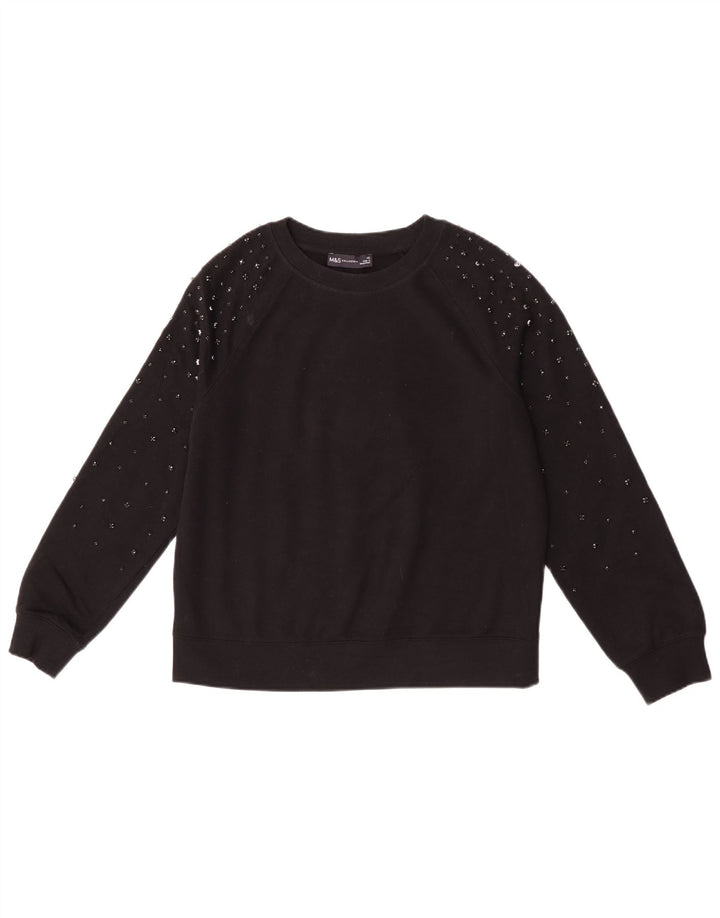 Suéter oversized feminino Marks & Spencer Reino Unido 6 XS algodão preto