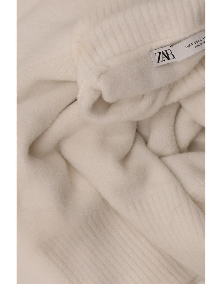 Suéter feminino Zara com gola tartaruga, Reino Unido 10 pequeno branco