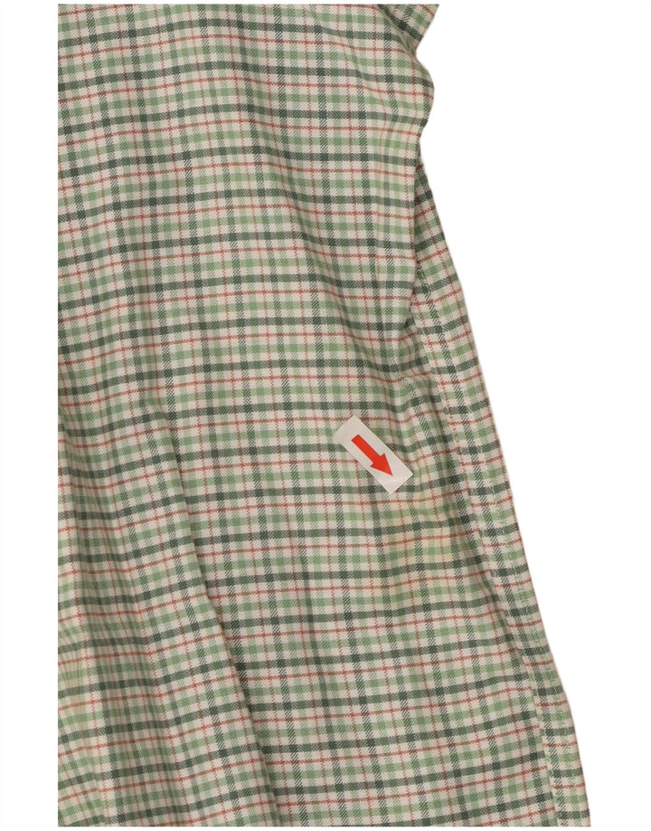 Camisa masculina de flanela alta e relaxada Eddie Bauer XL verde algodão xadrez