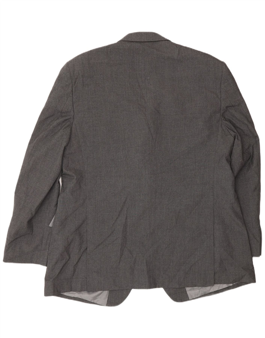 Jaqueta blazer masculina de 2 botões Marks & Spencer Reino Unido 48 2XL cinza poliéster