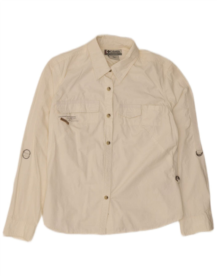 Camisa feminina Columbia UK 12 médio algodão branco