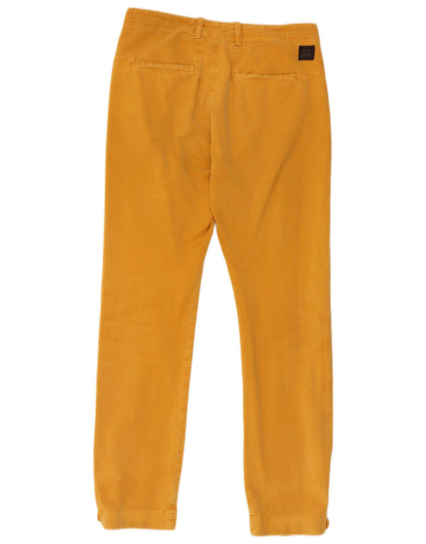 Calça chino reta feminina Diesel W27 L29 algodão amarelo