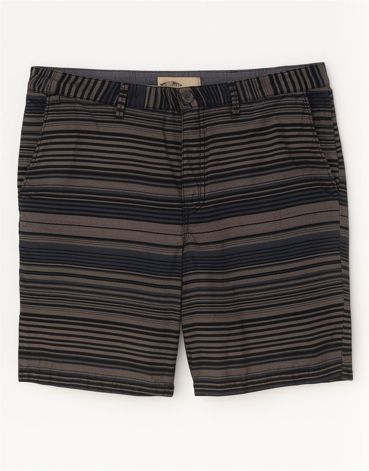 Shorts casuais masculinos Vans W34 grande algodão listrado azul