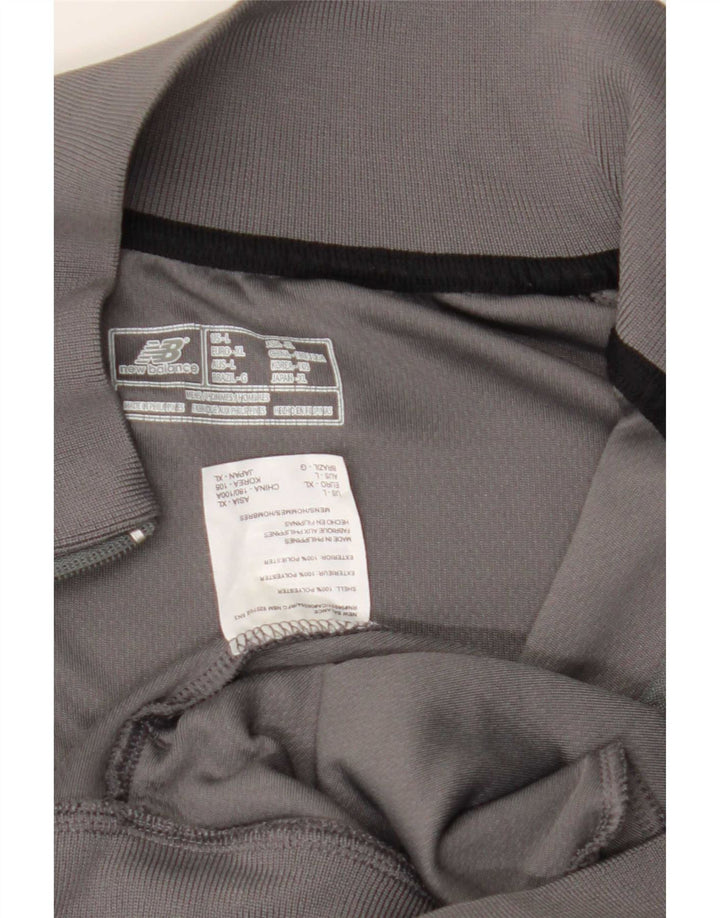 Jaqueta masculina New Balance de poliéster cinza grande