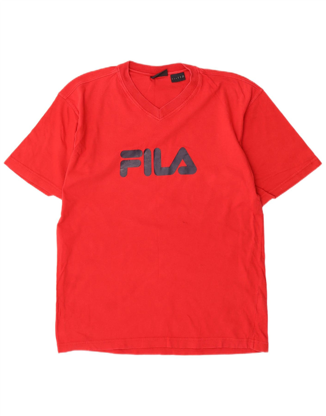 Camiseta masculina gráfica FILA Top médio algodão vermelho