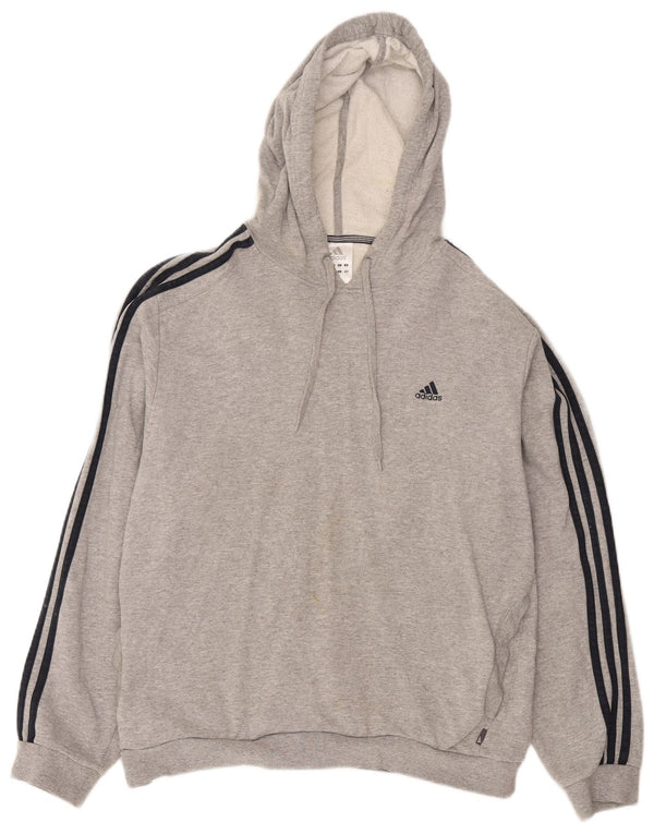 Adidas Mens Hoodie Jumper XL Cinza Algodão