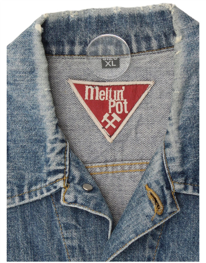 Jaqueta jeans feminina Meltin' Pot UK 18 XL algodão azul