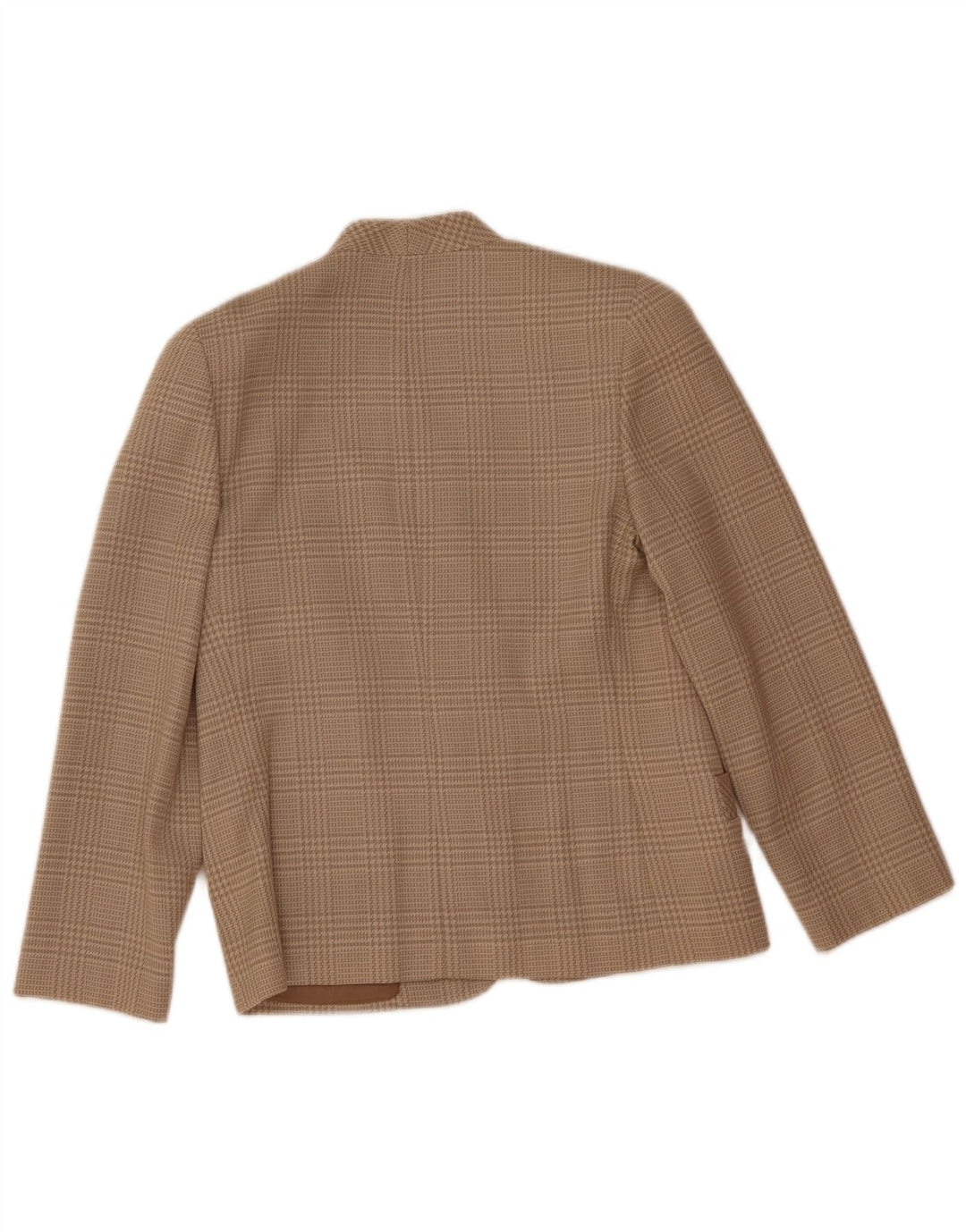 Jaqueta blazer feminina vintage com 2 botões IT 44 lã houndstooth bege médio