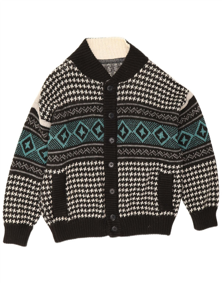 Suéter Cardigan Masculino Vintage XL Multicolorido Geométrico