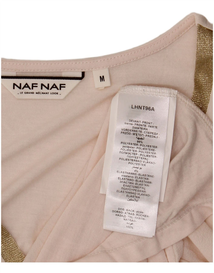 Colete transparente feminino Naf Naf UK 12 poliéster rosa médio