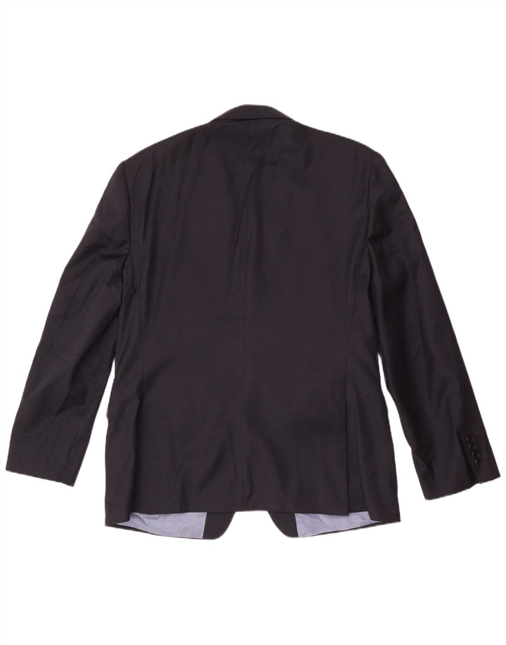Jaqueta blazer masculina de 2 botões French Connection Reino Unido 44 2XL lã azul marinho