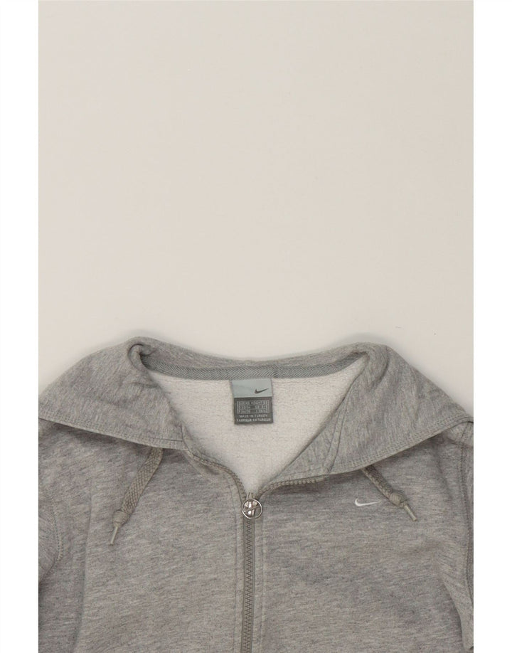 NIKE Womens Zip Hoodie Sweater UK 6/8 XS Grey Cotton Vintage Nike and Second-Hand Nike from Messina Hembry 