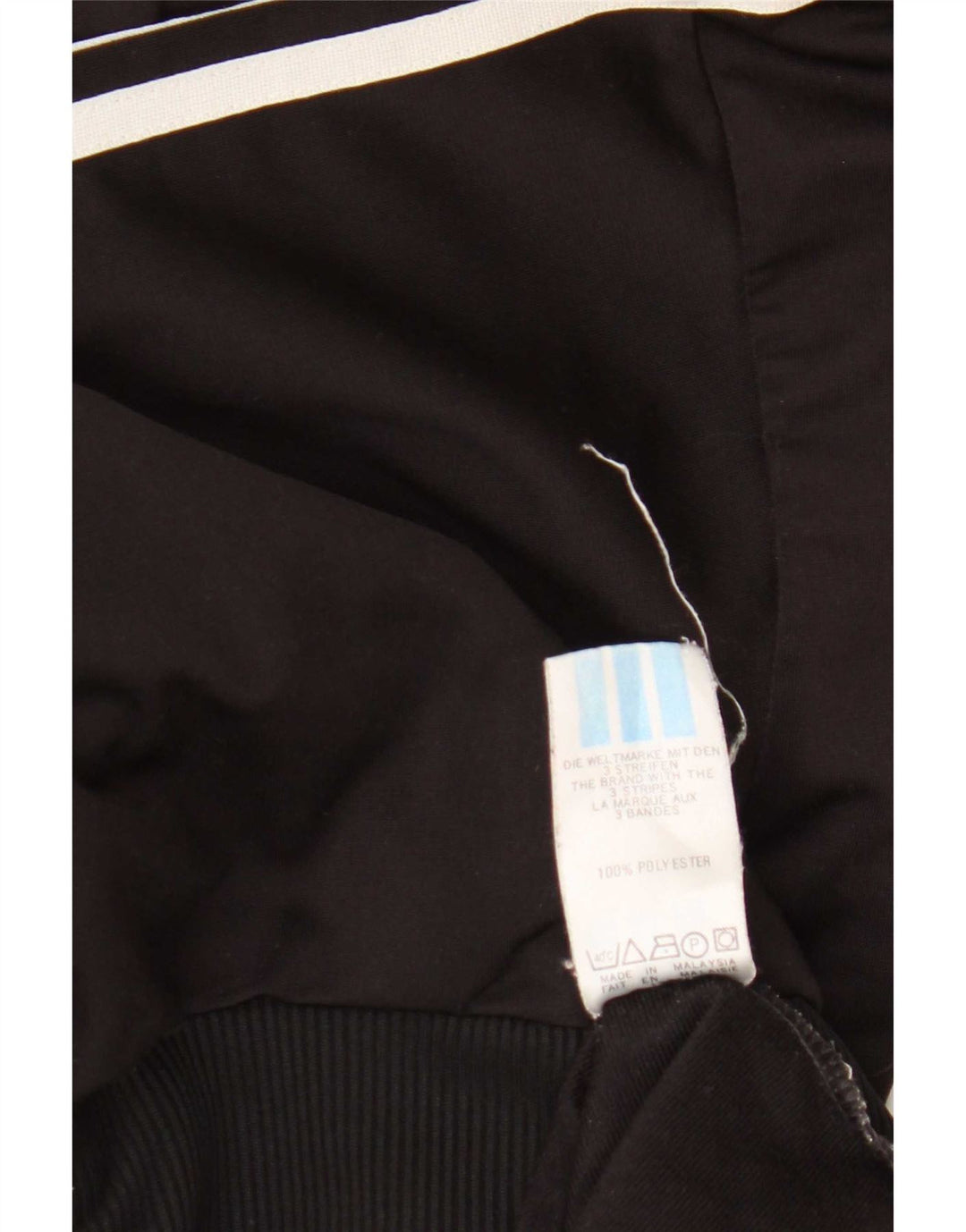 Adidas Mens Tracksuit Top Jacket UK 34/36 Pequeno Poliéster Preto
