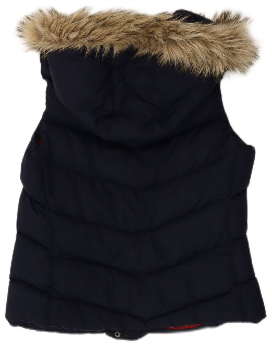 Colete acolchoado com capuz feminino Gap UK 14 poliéster azul marinho médio