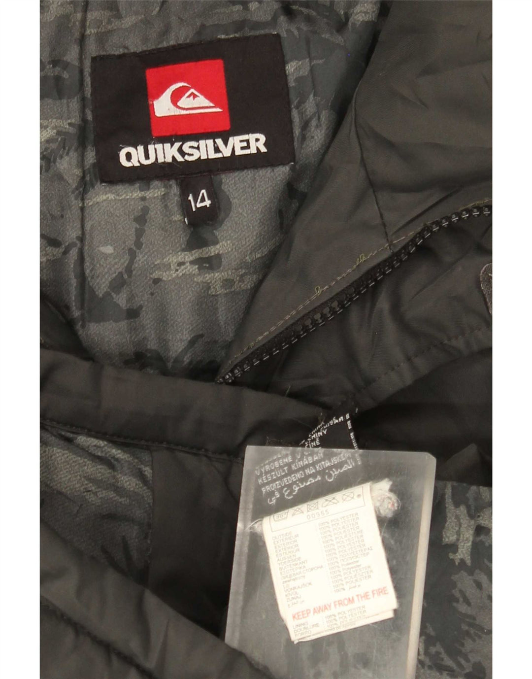 Casaco Quiksilver Meninos Acolchoado 13-14 Anos Cinzento Poliéster