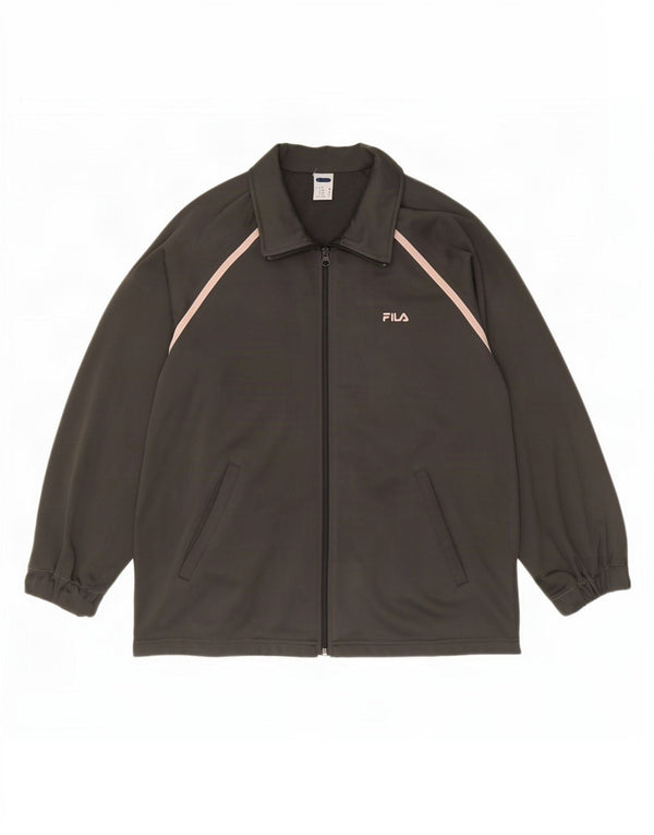 Fila Mens Tracksuit Top Jacket Poliéster Cinzento Médio