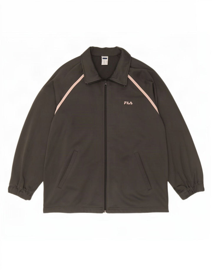 Fila Mens Tracksuit Top Jacket Poliéster Cinzento Médio