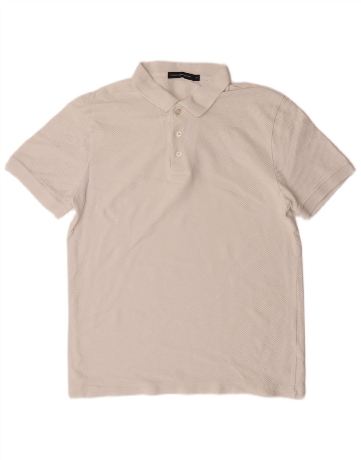 Camisa polo masculina FRENCH CONNECTION algodão branco médio