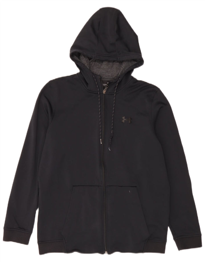 Suéter masculino Under Armour com capuz e zíper grande preto