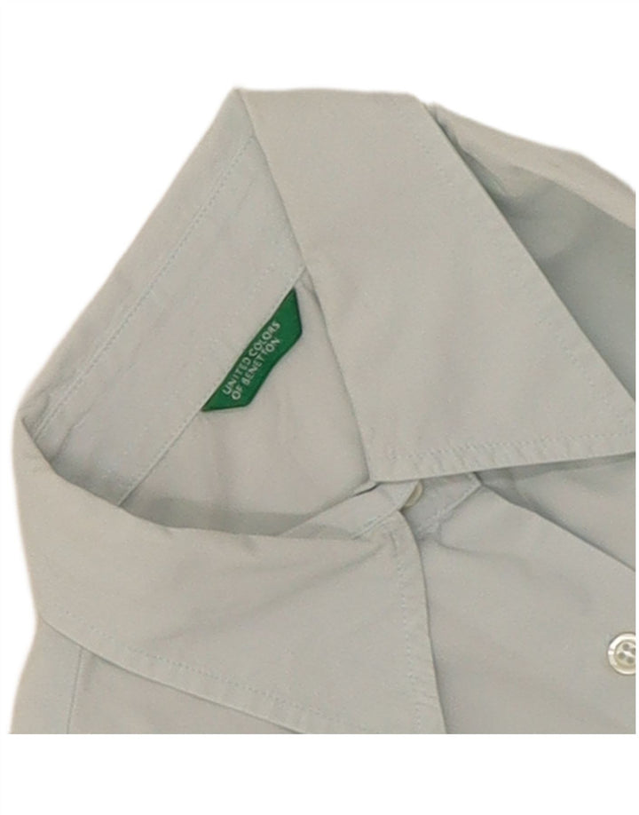 Camisa Benetton Mulher UK 12 Azul Médio