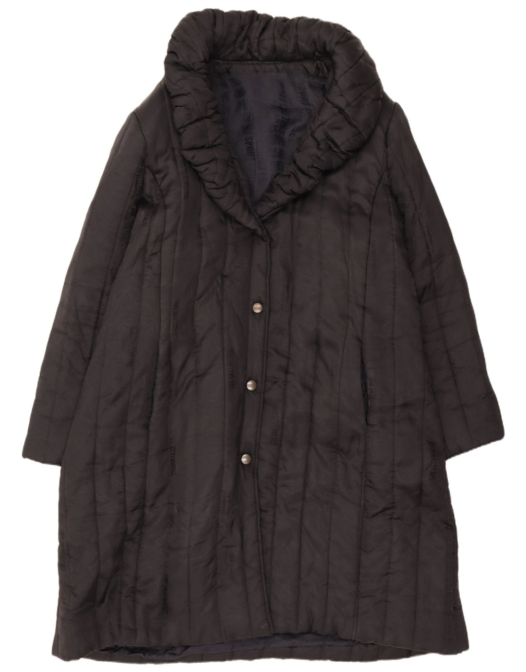 Casaco acolchoado feminino vintage UK 16 grande preto