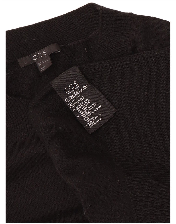 Cos suéter feminino grande com gola redonda Reino Unido 10 lã preta pequena
