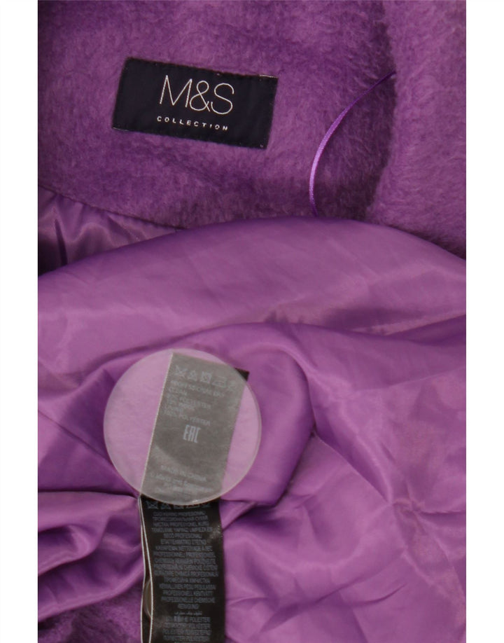 Sobretudo feminino Marks & Spencer Reino Unido 14 grande poliéster roxo