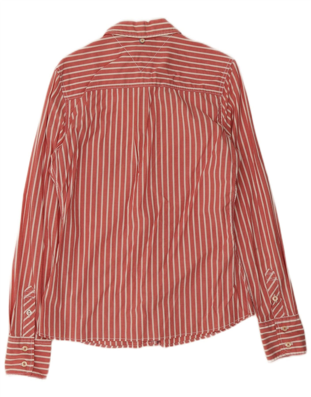 Camisa masculina Tommy Hilfiger grande listrada vermelha de algodão