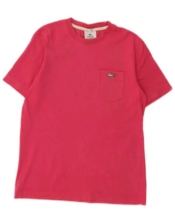 Camiseta feminina Lacoste UK 4 XS algodão rosa