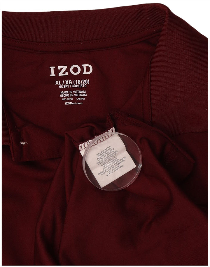 Polo Izod Meninos 15-16 Anos XL Borgonha Poliéster