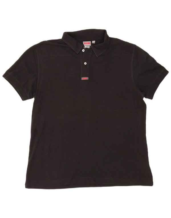 Slam Mens Polo Shirt Large Black Cotton
