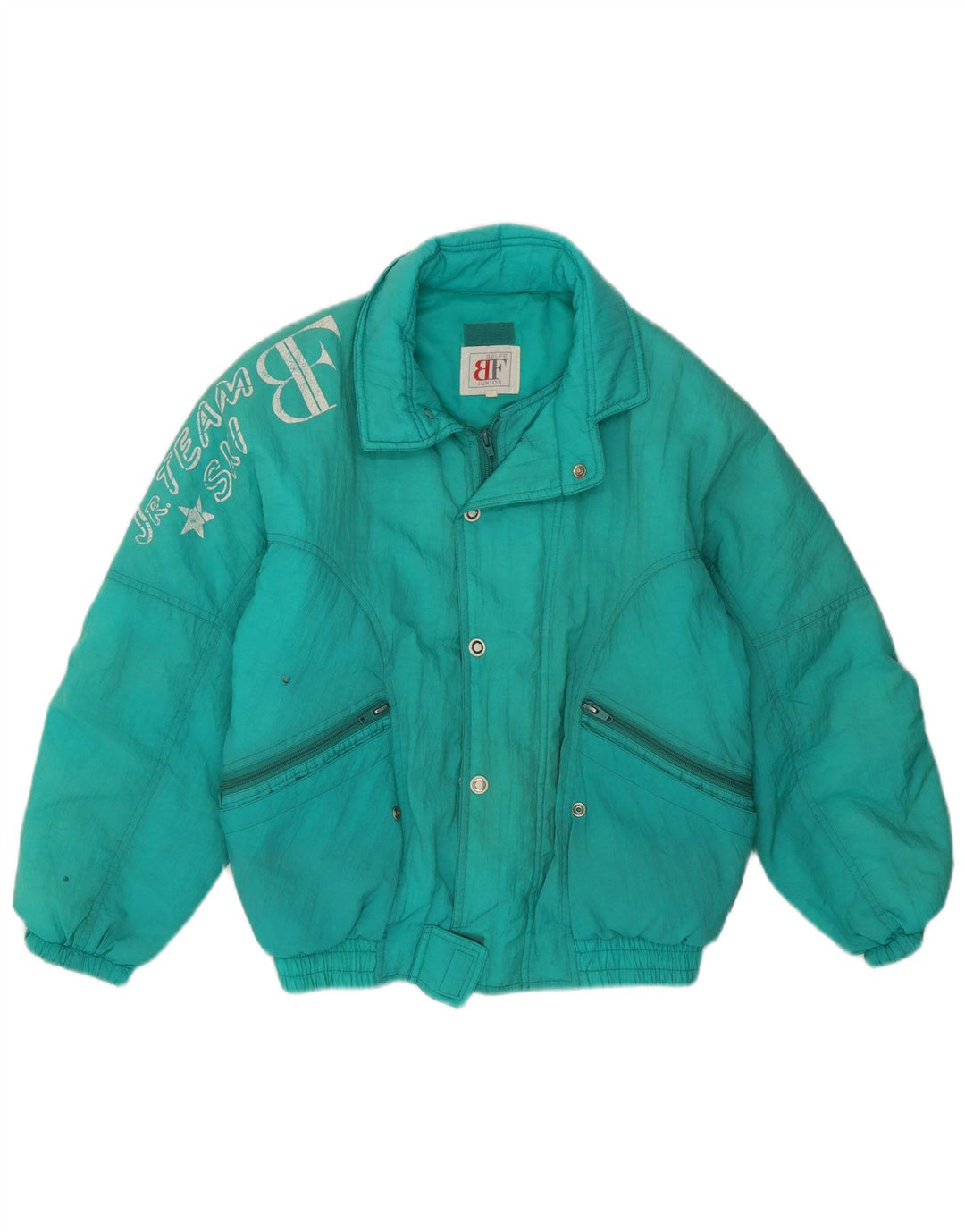 Belfe Girls Jaqueta de esqui gráfica superdimensionada 10-11 anos verde poliamida anos 80