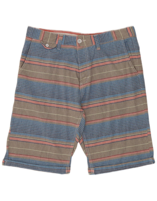 Tokyo Laundry Mens Chino Shorts XL W38 Algodão listrado multicolorido