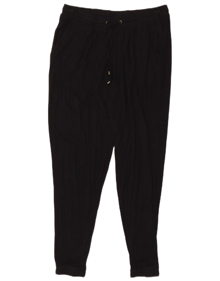Calça de treino feminina Marks & Spencer Reino Unido 14 grande viscose preta