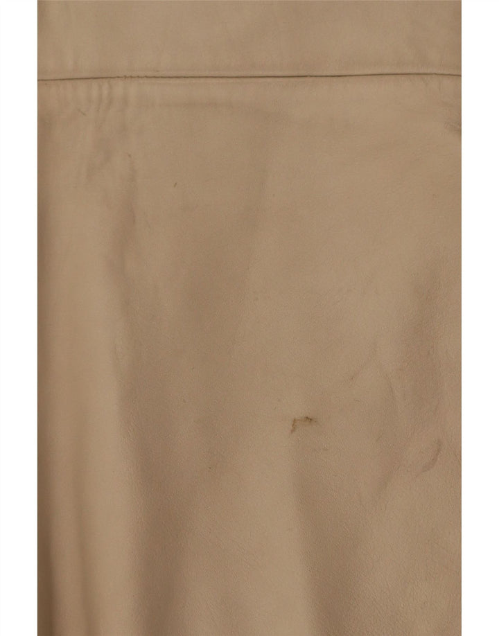 Colete de couro feminino vintage IT 38 XS bege