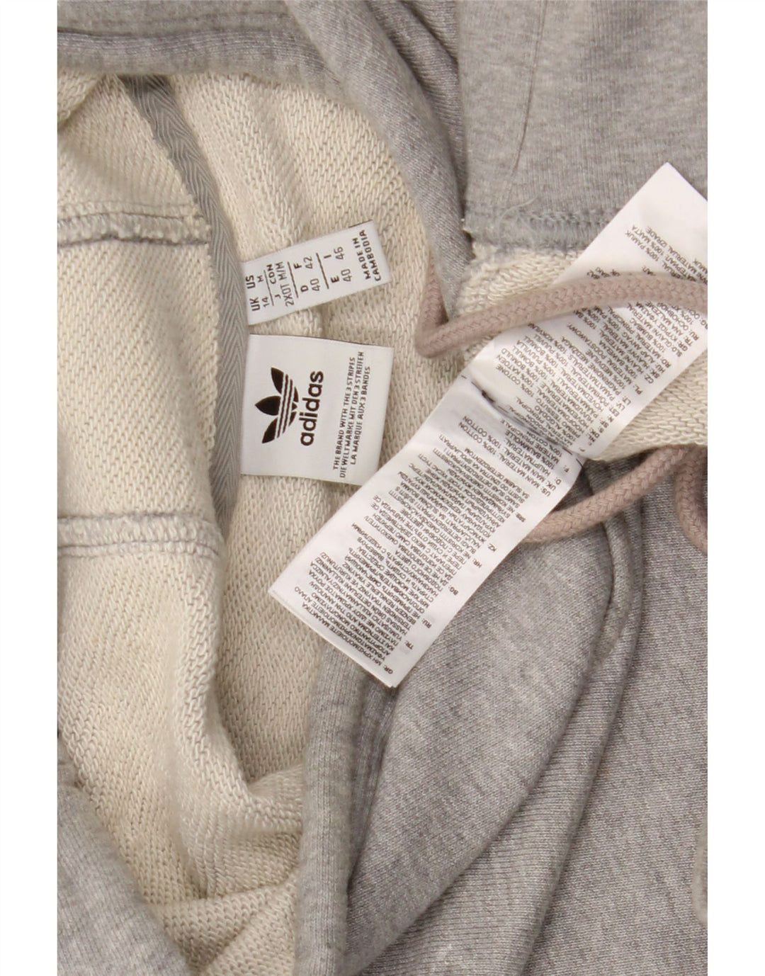 Adidas Womens Oversized Hoodie Jumper UK 14 Médio Cinza Algodão
