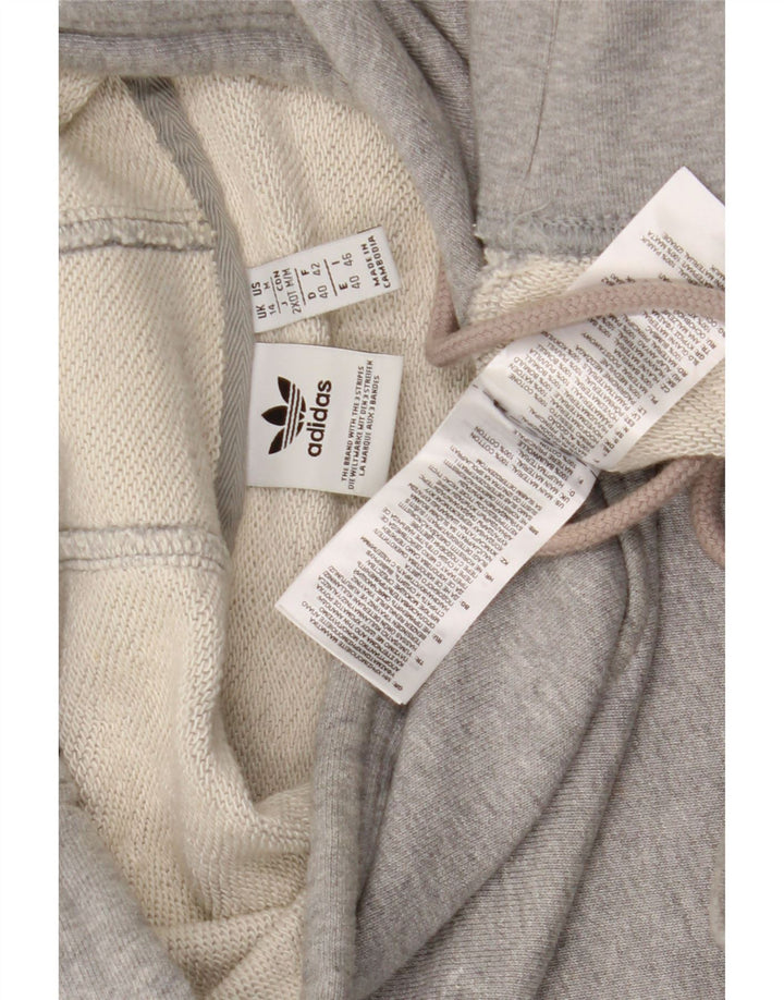 Adidas Womens Oversized Hoodie Jumper UK 14 Médio Cinza Algodão
