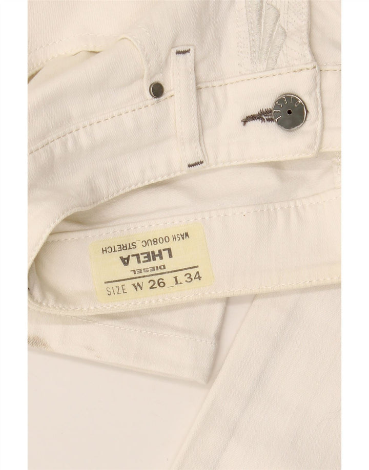 DIESEL feminino Lhela jeans reto W26 L31 algodão branco