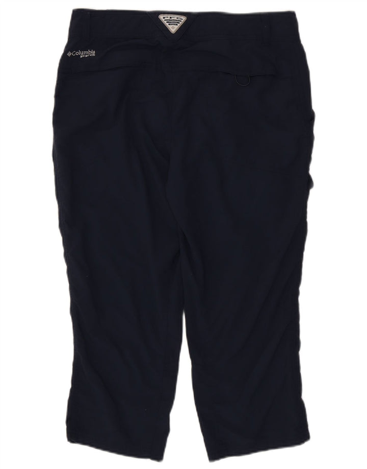 Calça capri feminina reta COLUMBIA EUA 8 médio W32 L21 azul marinho