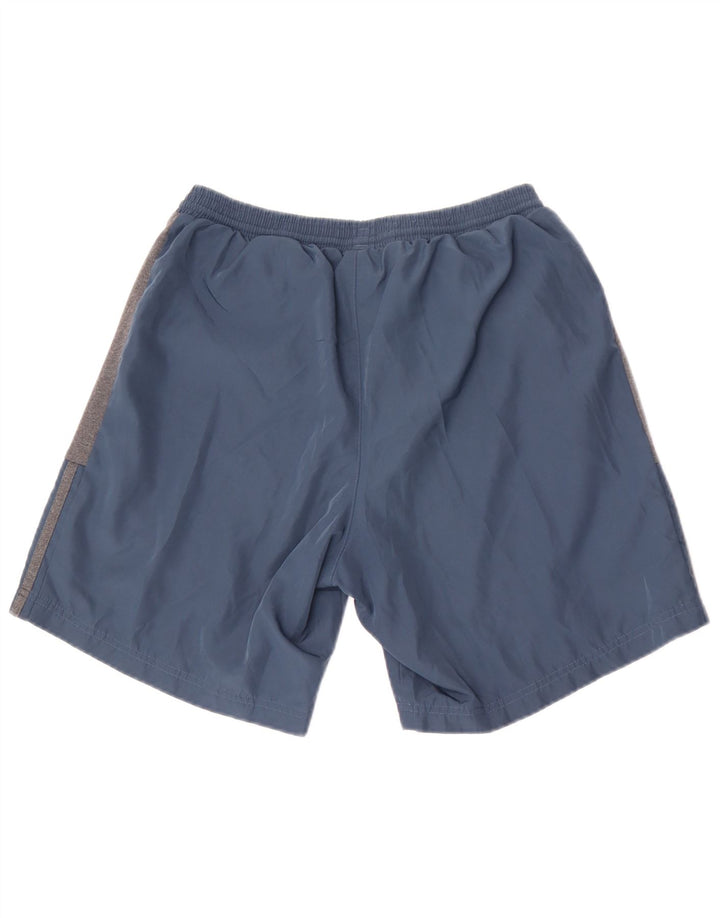 Shorts esportivos masculinos Adidas médio azul colorblock poliéster